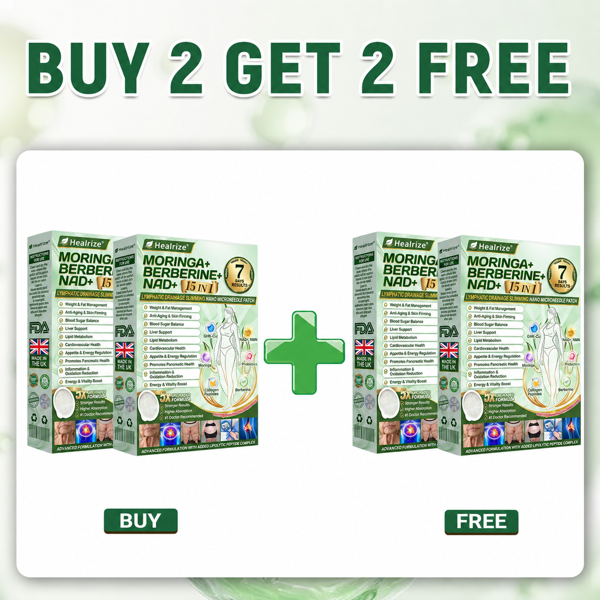 FDA Registered & GMP Certified | 🧑⚕️🩺 𝐇𝐞𝐚𝐥𝐫𝐢𝐳𝐞® Moringa & Berberine 10-IN-1 Advanced NanoMicroneedle Patch | Backed by Scientific Evidence |10-in-1 Formula | Results in 5 Days🌞