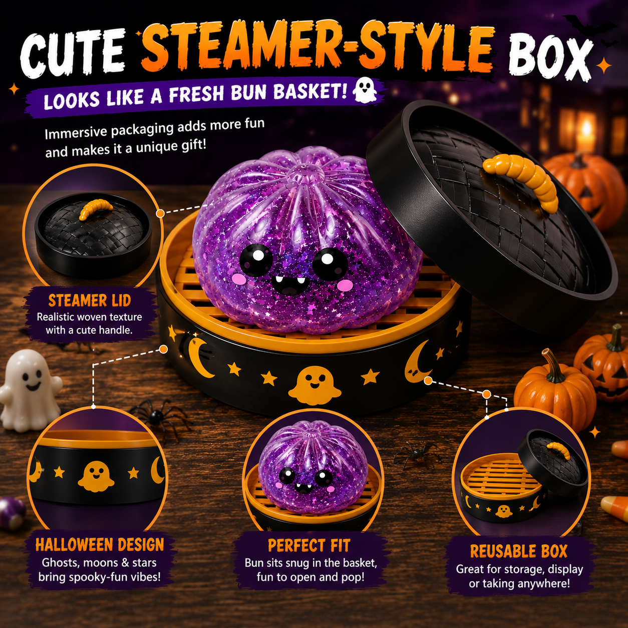 🔥70% OFF TODAY🎃 Halloween Steamed Bun Squishy Mystery Box Toy