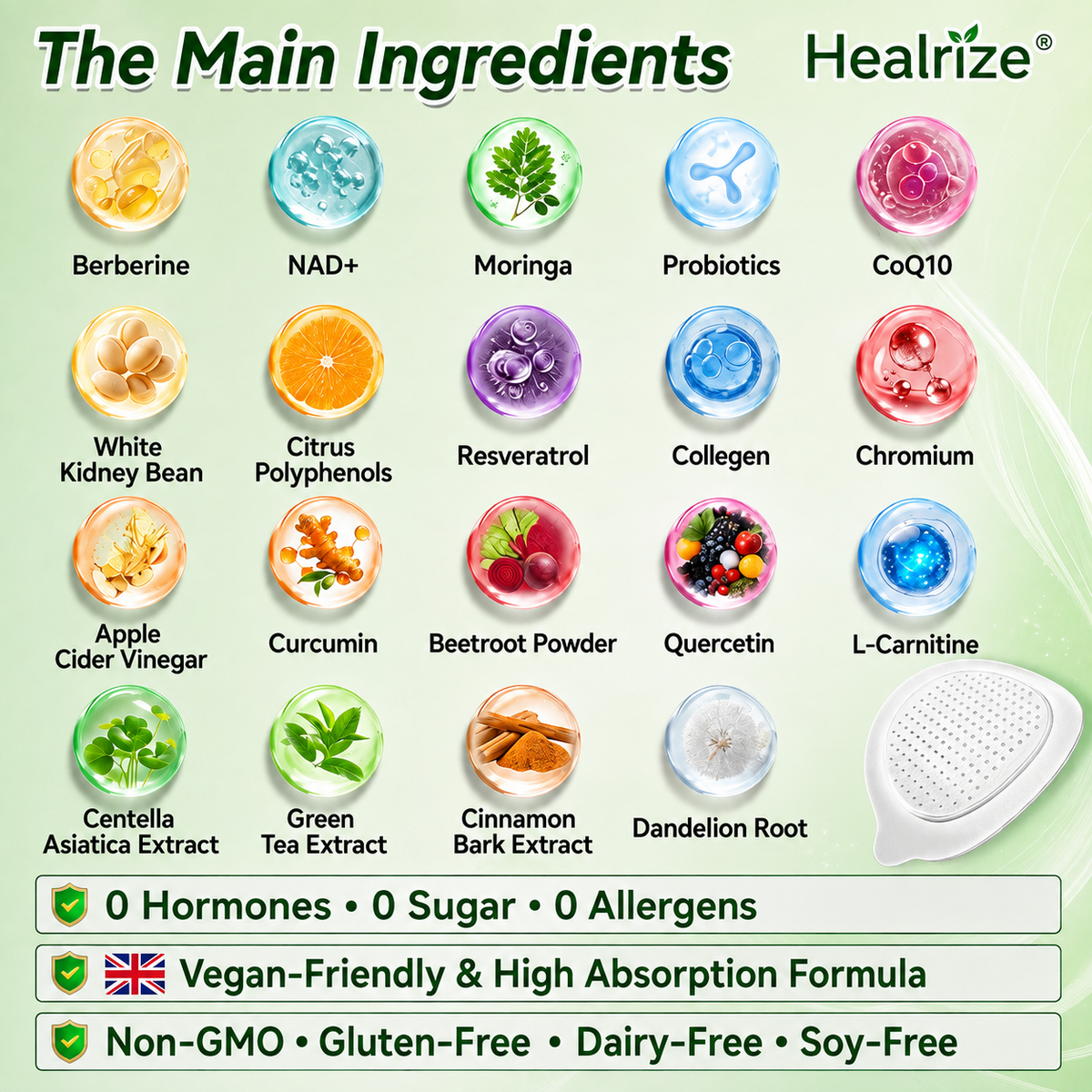 FDA Registered & GMP Certified  | 🧑‍⚕️🩺 𝐇𝐞𝐚𝐥𝐫𝐢𝐳𝐞® Moringa & Berberine 10-IN-1 Advanced NanoMicroneedle Patch |  Backed by Scientific Evidence |10-in-1 Formula | Results in 5 Days🌞