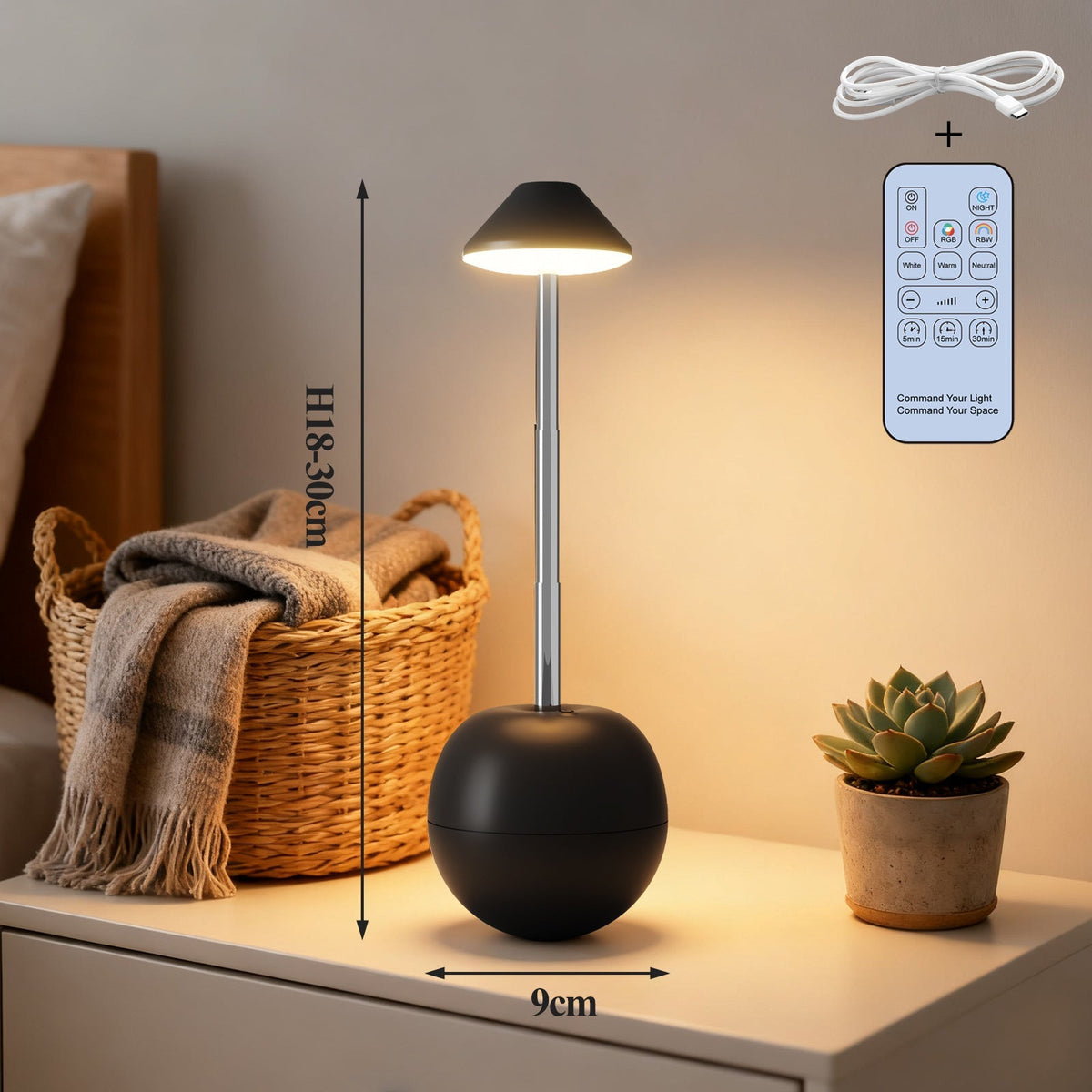 Led Night Light Rechargeable Creative Decorative Table Lamp Bedroom Desktop Remote Control Bedside Atmosphere Light