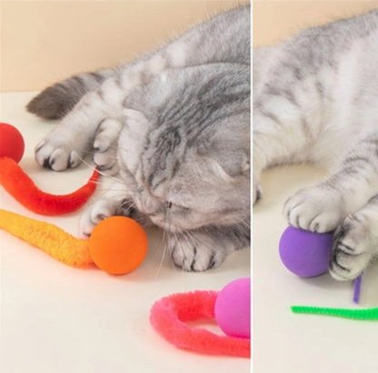Creawel® 🐱 Fluffy Wobbly Bouncing Balls – The Ultimate Interactive Cat Toy 🕊️